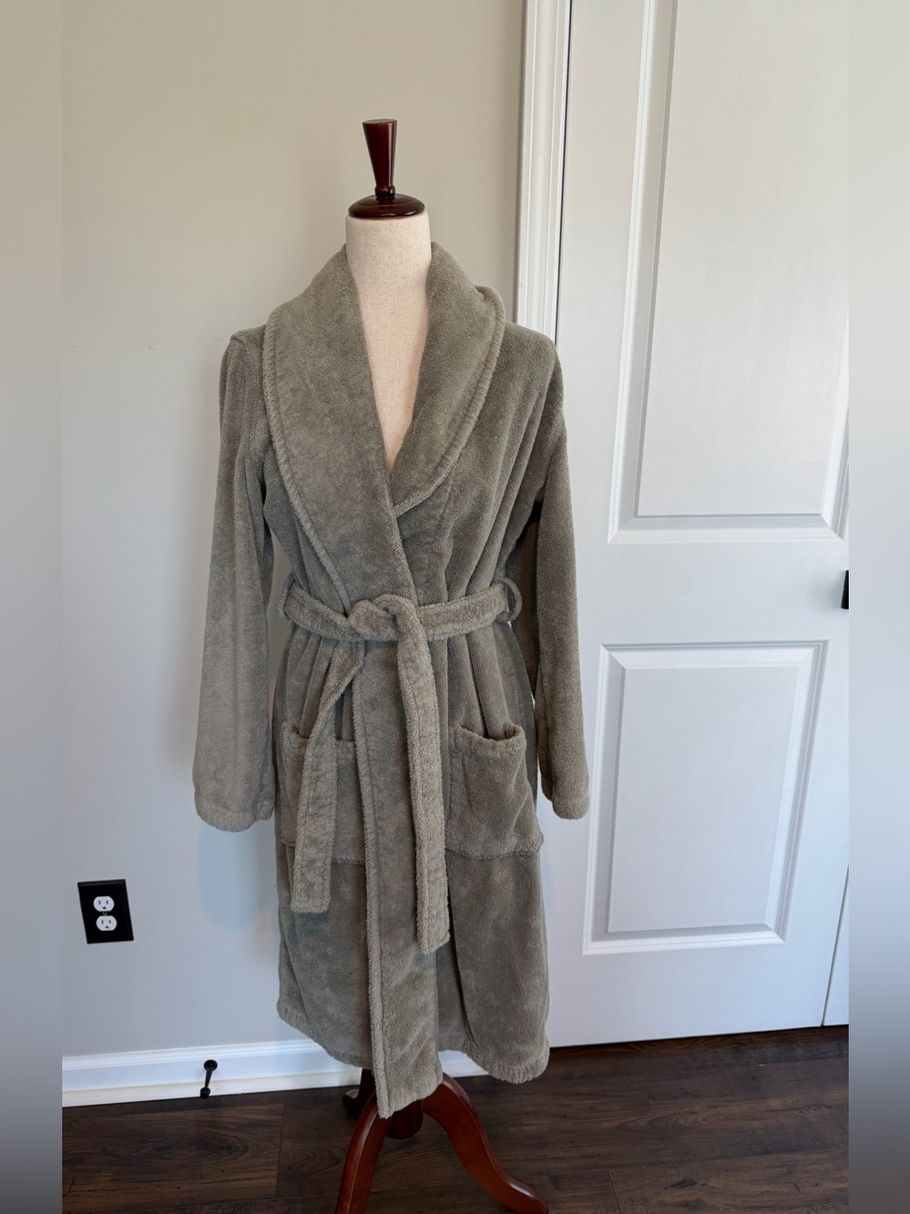 Parachute Robe Turkish Cotton Size Small Green/Gray
